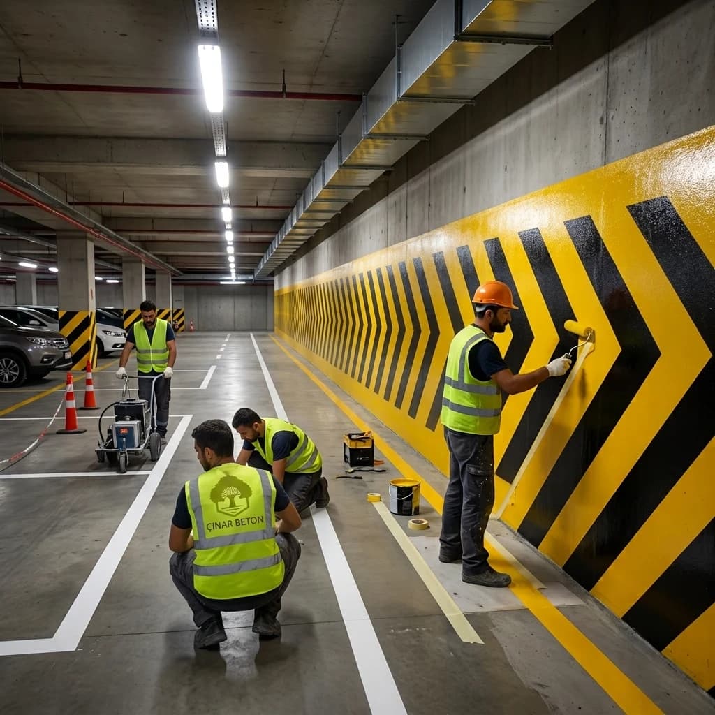 Ankara'da otopark boyama işi — Çınar Beton